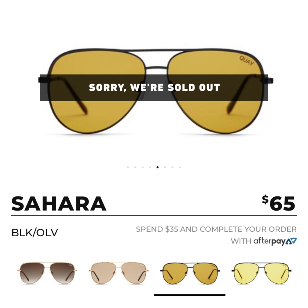 Quay Sahara sunglasses. Black/Olive